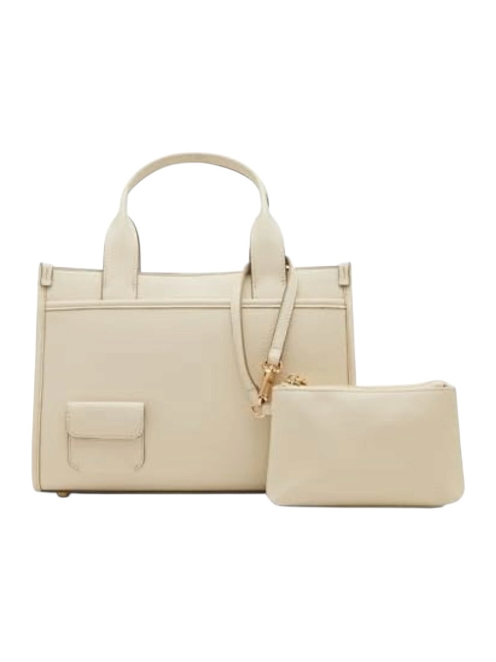 Anne Klein Medium Satchel with 2 Detachable Straps in Parchment color